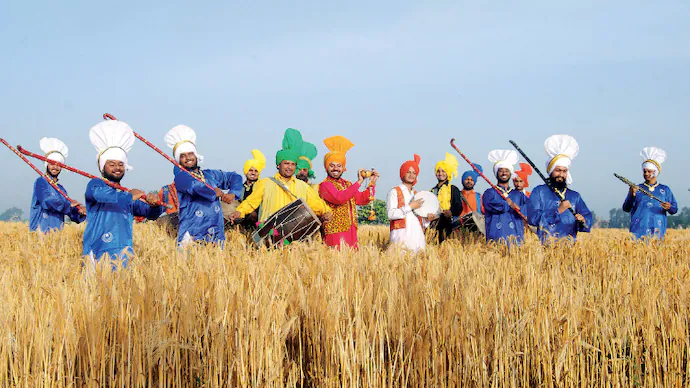 Traditional Punjabi Bhangra dance and cultural celebrations in Punjab